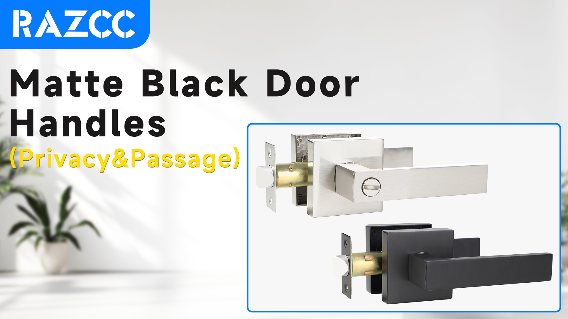 ラブリー RAZCC Privacy Door Levers, 10 Pack Matte Black Door Handles Heavy